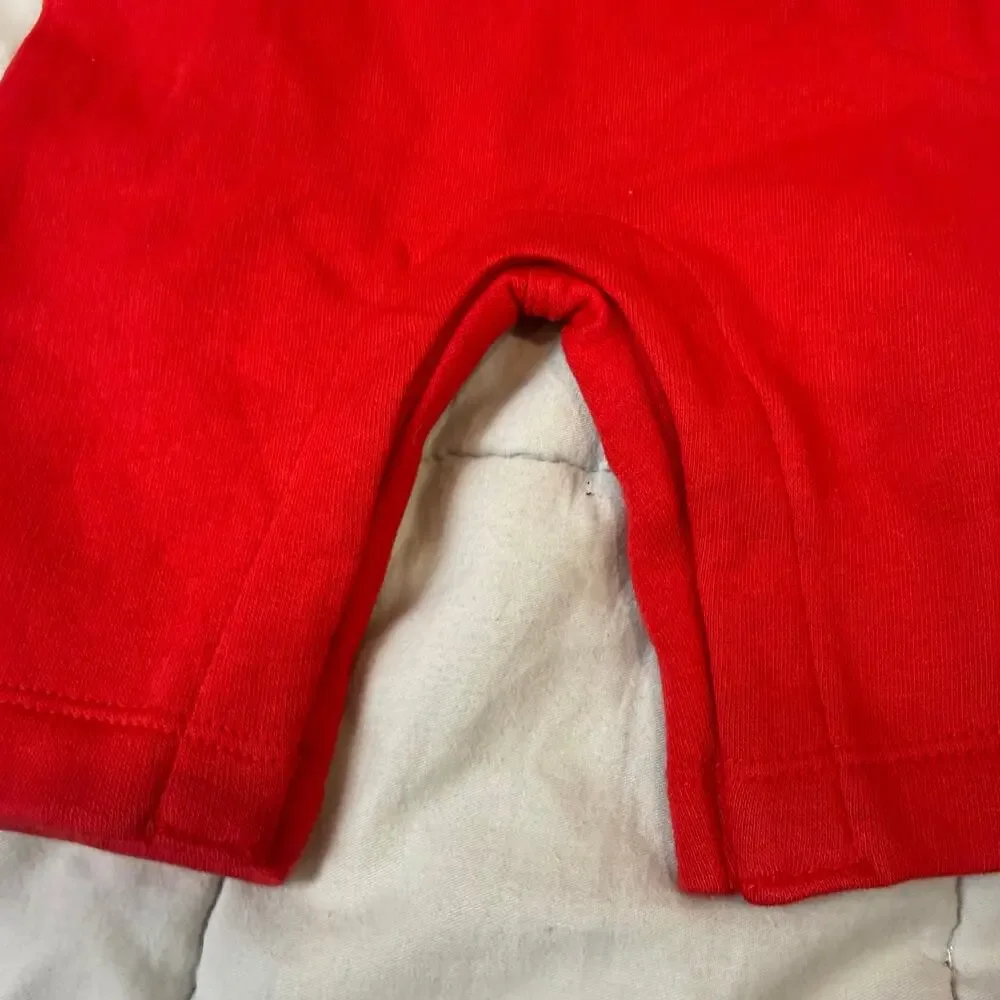 NWT Old Navy Red Fleece Overalls Soft Romper Baby Boy Girl 0-3 Months Christmas
